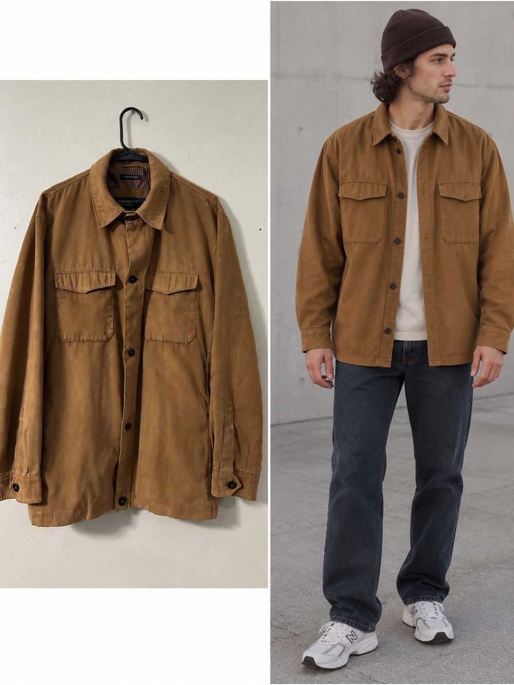 Claiborne Men’s Suede Leather Sport Coat Blazer Medium Brown Two Buttons